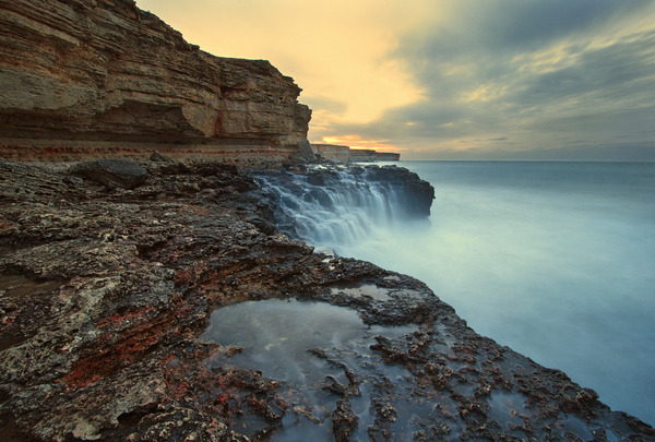 Artem Nosenko: waterfall water sea waves sun clouds