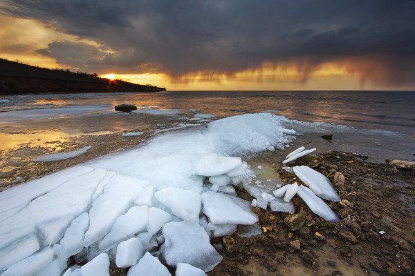 Artem Nosenko: ice snow sun tree nature clouds water